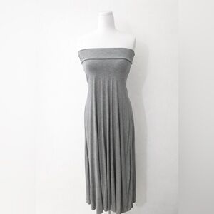 Forever 21 Bohemian Strapless Tube Top Maxi Dress in Grey
